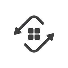circle arrows home services logo vector