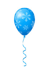 Blue balloon with snowflakes