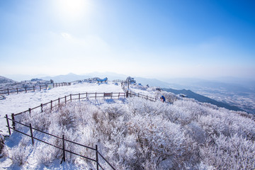 Beauty of winter at deogyusan mountain in muju city south Korea 