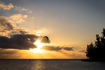 sunset in mauritius, africa