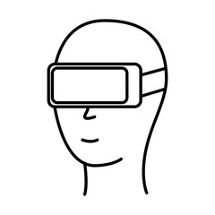 head with glasses vr video game