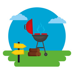 barbecue grill sausages wooden