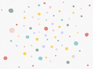 Colorful polka dot confetti watercolor and pencil colors painting abstract background illustration - obrazy, fototapety, plakaty