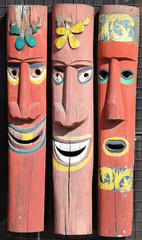 Traditional wooden totems. Philippines.