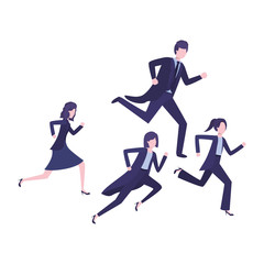 group of business running avatar character