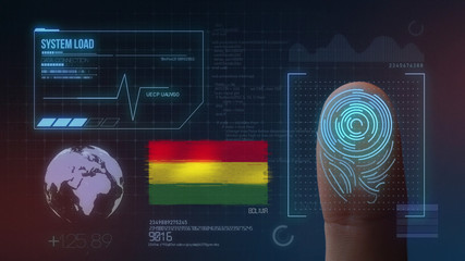 Finger Print Biometric Scanning Identification System. Bolivia Nationality