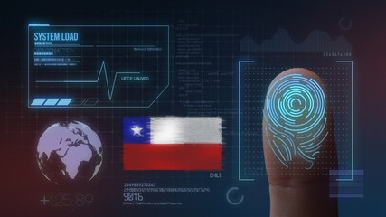Finger Print Biometric Scanning Identification System. Chile Nationality