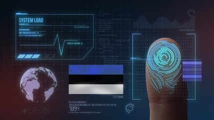 Finger Print Biometric Scanning Identification System. Estonia Nationality