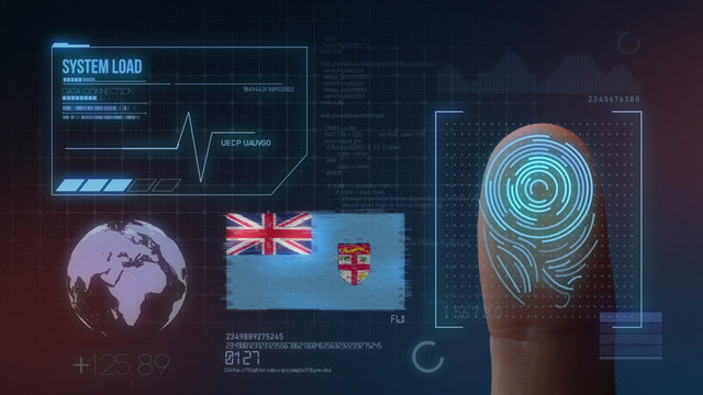 Finger Print Biometric Scanning Identification System. Fiji Nationality - Powered by Adobe