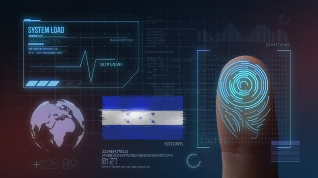Finger Print Biometric Scanning Identification System. Honduras Nationality