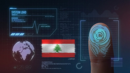 Finger Print Biometric Scanning Identification System. Lebanon Nationality © natanaelginting