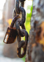 Rusted chanin and lock