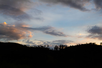 sunset in mountains