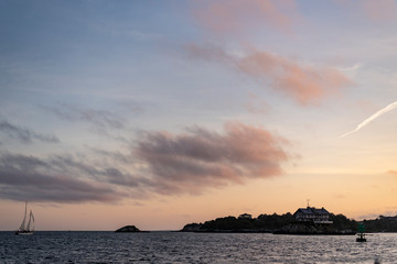 Fototapeta premium Newport Harbor Sunset Clouds