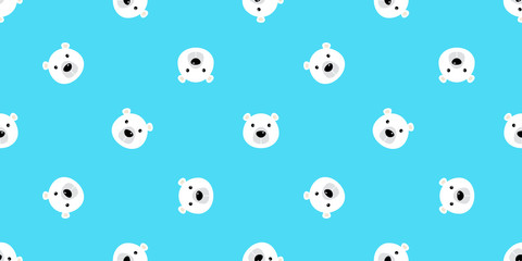 bear seamless pattern polar bear vector panda teddy isolated background repeat wallpaper cartoon doodle blue