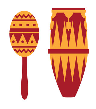 maraca and conga drums