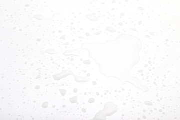 Water spill on white background