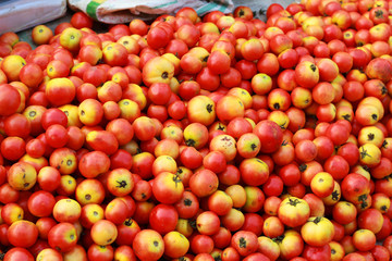 Tomato are in sale at open market