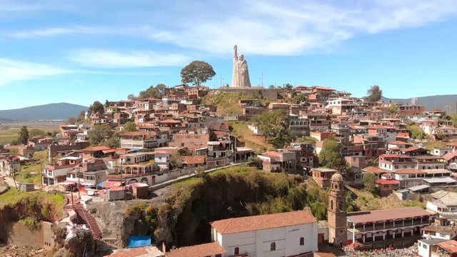 DRONE: REVEAL SHOT OF JANITZIO IN PATZCUARO LAKE