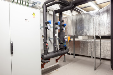 aeration pipes in a technical room