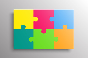 The Color Pieces Background Puzzle. Jigsaw Banner.