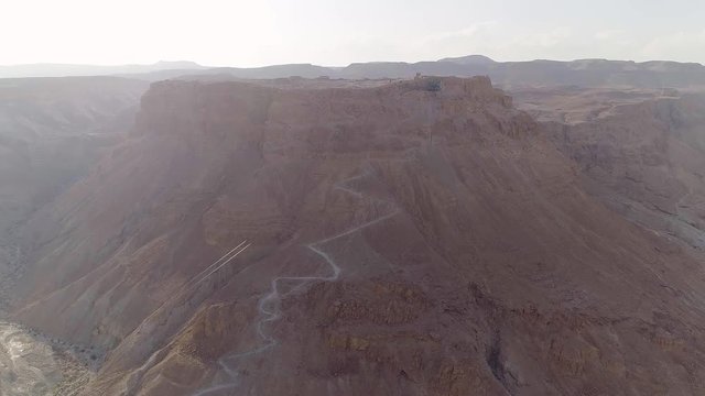 Metsada, Israel, aerial view 4k footage
