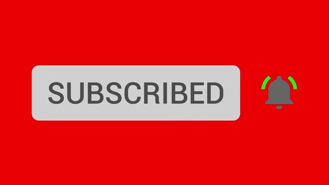 Mouse Clicking Subscribe Button and Bell Notification with Red Background.