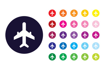 Aeroplane sign icon. Aeroplane color symbol.