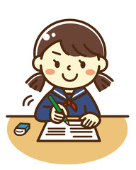 女子中高生　試験