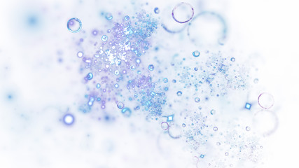 Abstract blue sparkles. Fantasy holiday background. Digital fractal art. 3d rendering.
