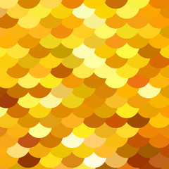 Abstract pattern similar to fish scales or embroidered with sparkles, sequins fabric. Different shades of Golden, yellow. Scalable vector illustration