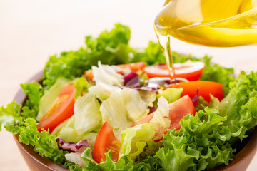 オリーブオイルをかける