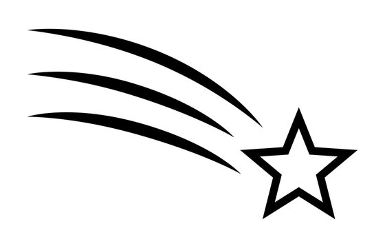 Shooting star / make a wish line art vector icon for apps and websites