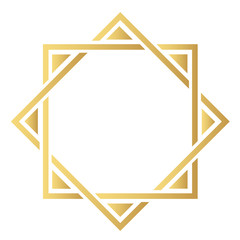 the element of Oriental ornament. Gold modern border. Design elements vector monogram.