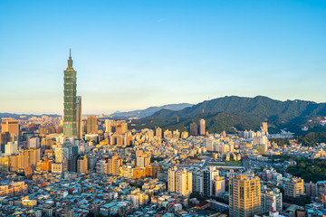 Fototapeta premium Beautiful architecture building taipei city