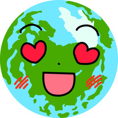 Facial expression of a eco round earth
