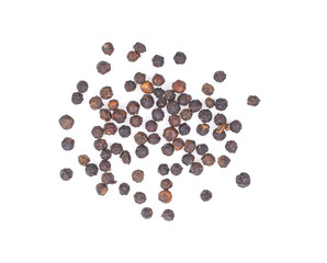 Black pepper on white background.