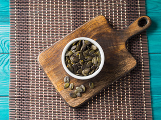 Pumpkin seeds. Vegan protein source