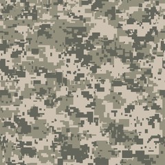 Digital pixel camouflage seamless pattern for your design. Vector Texture - obrazy, fototapety, plakaty