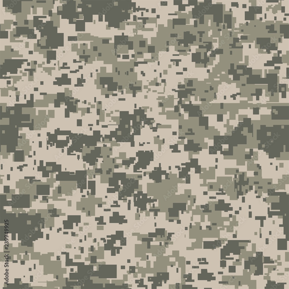 Wall mural digital pixel camouflage seamless pattern for your design. vector texture