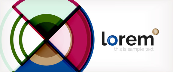 Obraz premium Circle abstract background, bright colorful round geometric shapes