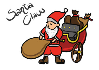 Santa Claus cartoon card design graphic   for Christmas day