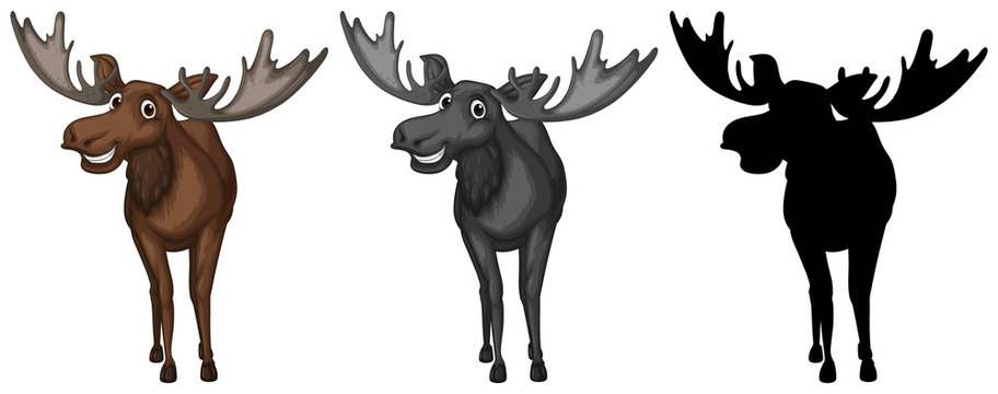 Set of moose character