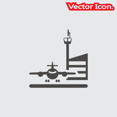 Obraz premium Airport icon isolated sign symbol and flat style for app, web and digital design. Vector illustration.