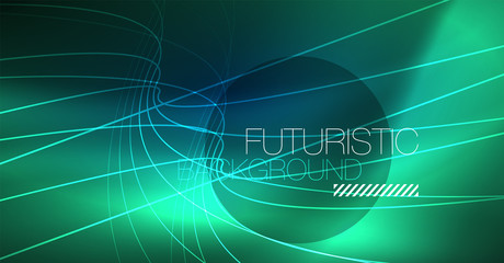 Neon glowing magic background, neon banner, night sky wallpaper. Magic light effect. Christmas abstract pattern.