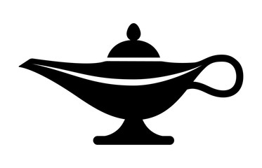 Magic lamp of the genie jinn flat vector icon for apps and games - obrazy, fototapety, plakaty