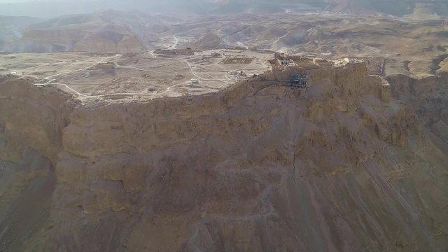 Metsada, Israel, aerial view 4k footage