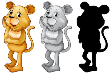 Set of female lion character