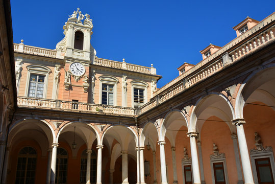 Palazzo Doria Tursi on via Garibaldi. It is one of the Palazzi dei Rolli which is listed as UNESCO World Heritage since 2006, Genova, Genoa, Italy