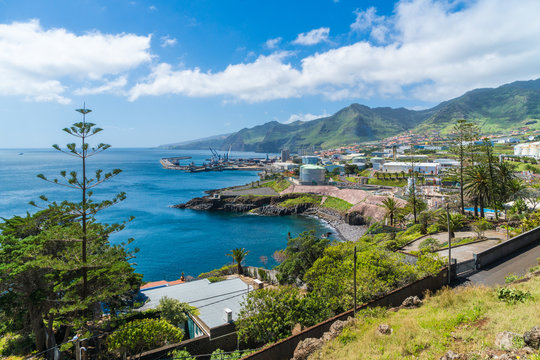 Landscape with Canical town, Madeira island, Portugal